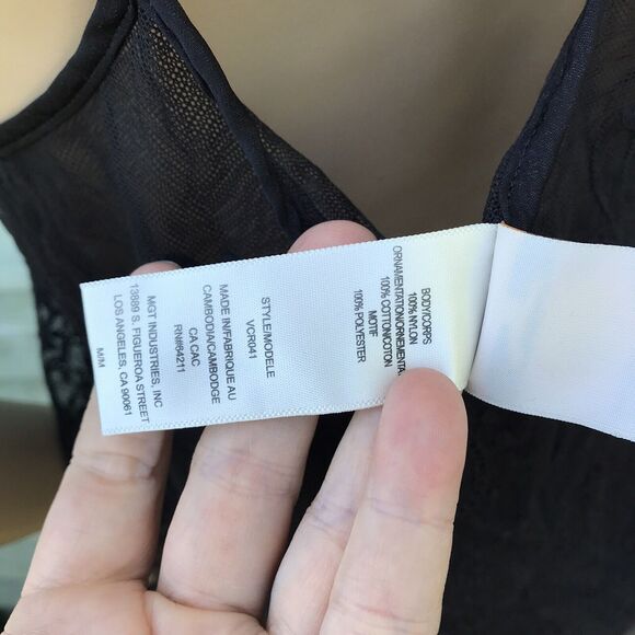 In Bloom By Jonquil Black Sheer Mesh Lace Halter Top Sz M Goth Coquette Grunge - Picture 7 of 8